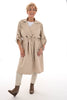 Trenchcoat met ophaalmouwen beige