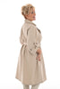 Trenchcoat met ophaalmouwen beige