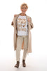 Trenchcoat met ophaalmouwen beige