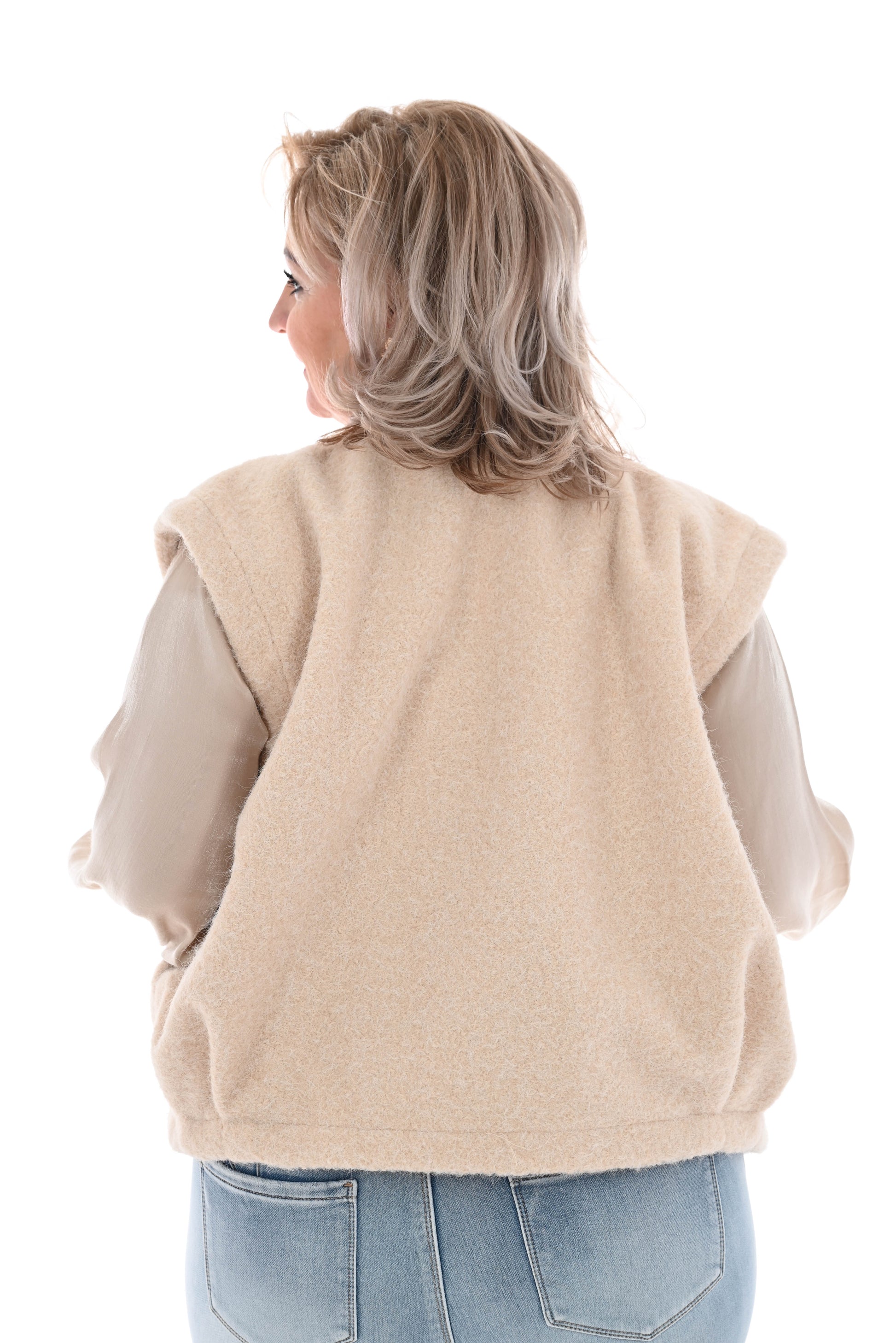 Gilet wavy teddy beige