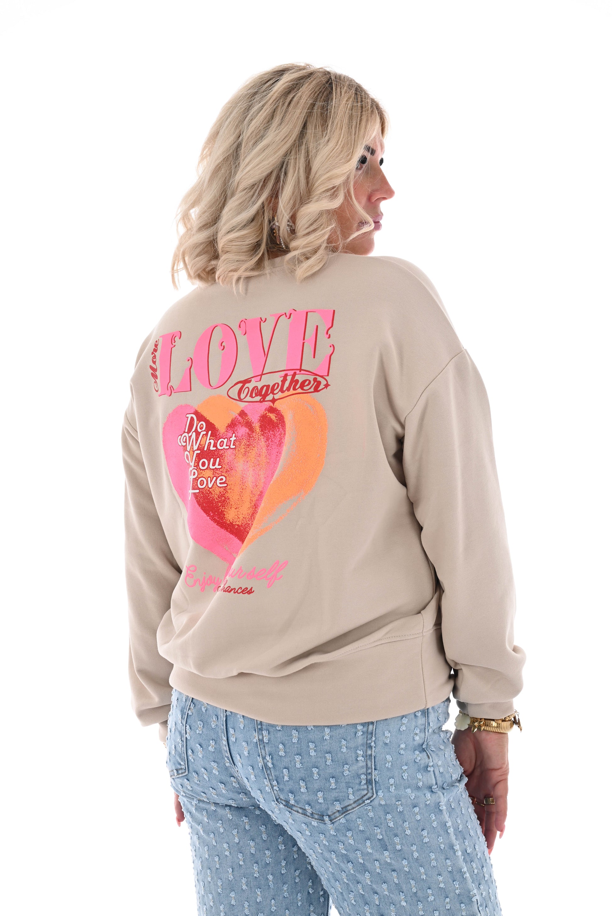 Sweater love together beige