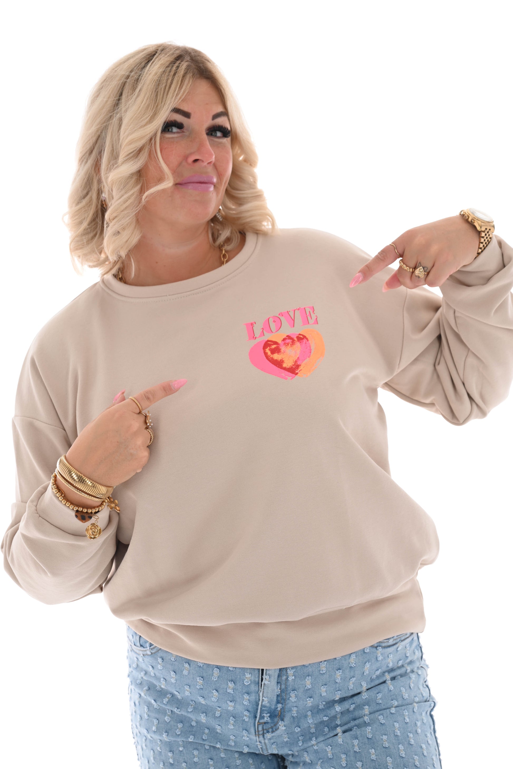 Sweater love together beige