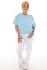 T-shirt met parels lichtblauw