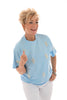 T-shirt met parels lichtblauw