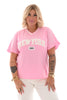 T-shirt v-hals New York roze