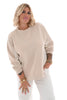 Sweater met fijne streep beige