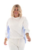 Sweater met fijne streep roomwit