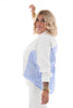 Sweater met fijne streep roomwit