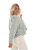 Doorknoop blouse sjaal detail lichtgroen