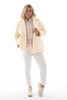 Blazer wavy teddy met gouden knopen creme