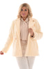 Blazer wavy teddy met gouden knopen creme