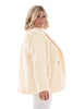 Blazer wavy teddy met gouden knopen creme