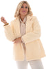 Blazer wavy teddy met gouden knopen creme