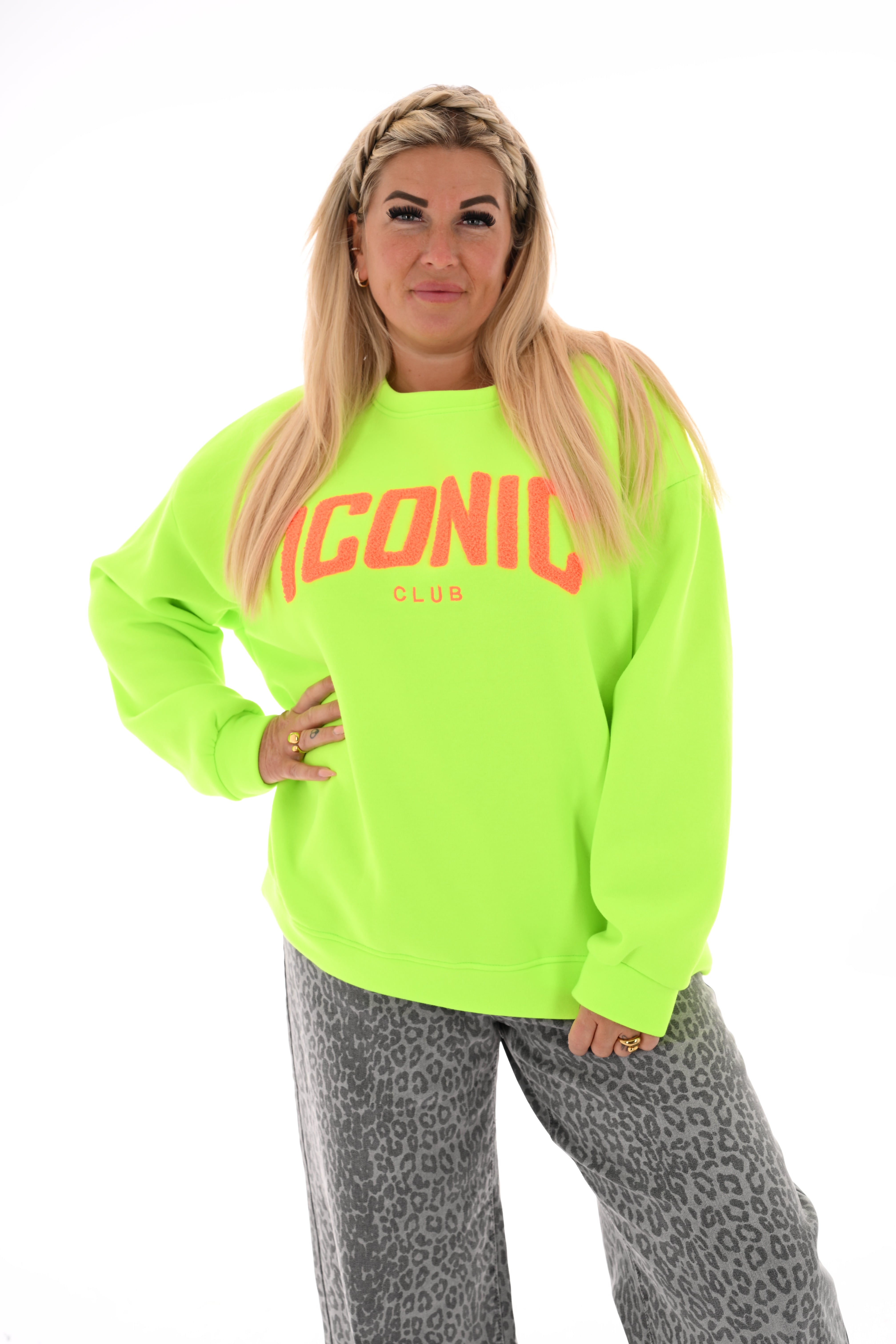 Sweater Iconic neongroen
