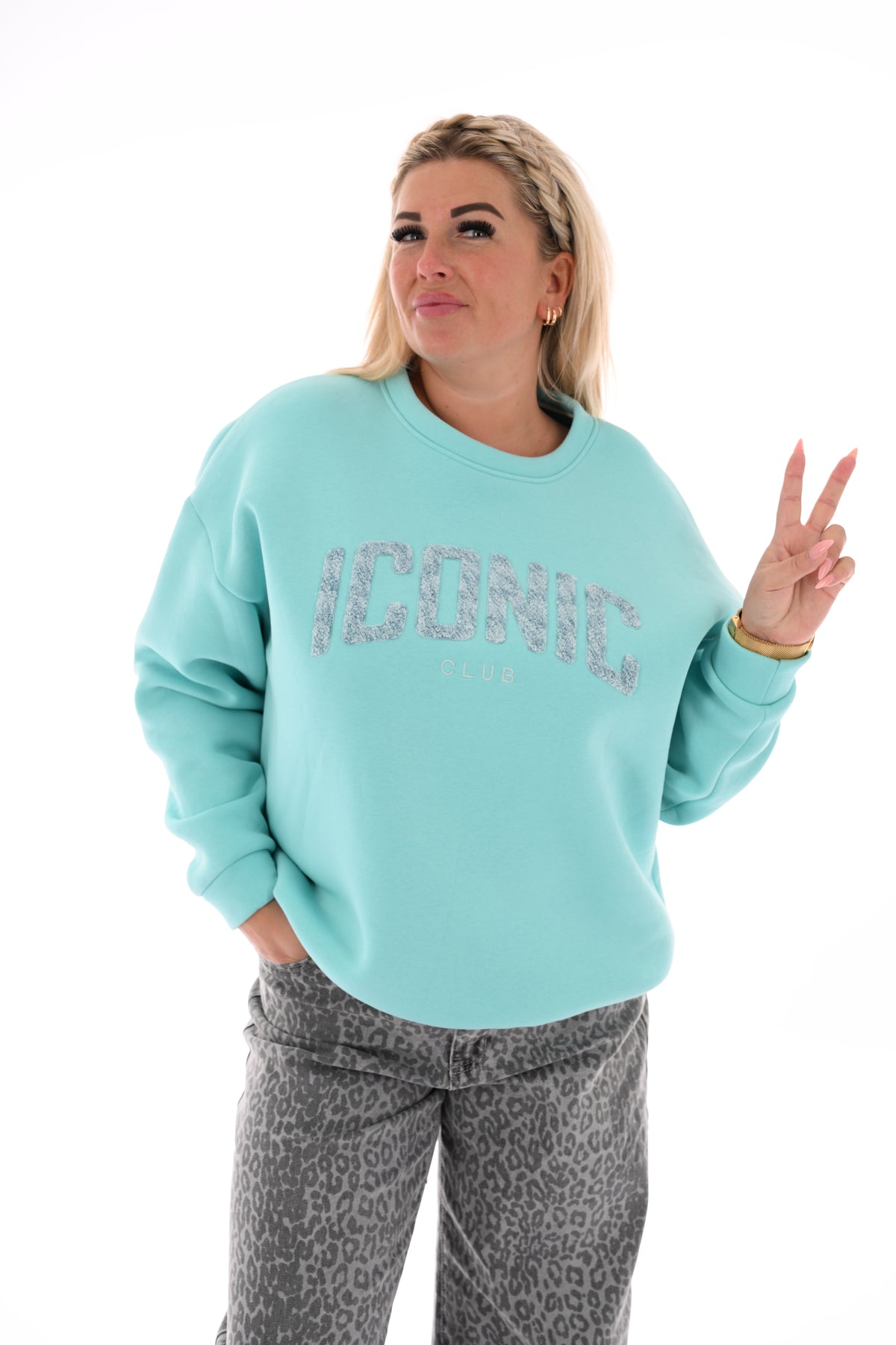 Sweater Iconic aqua