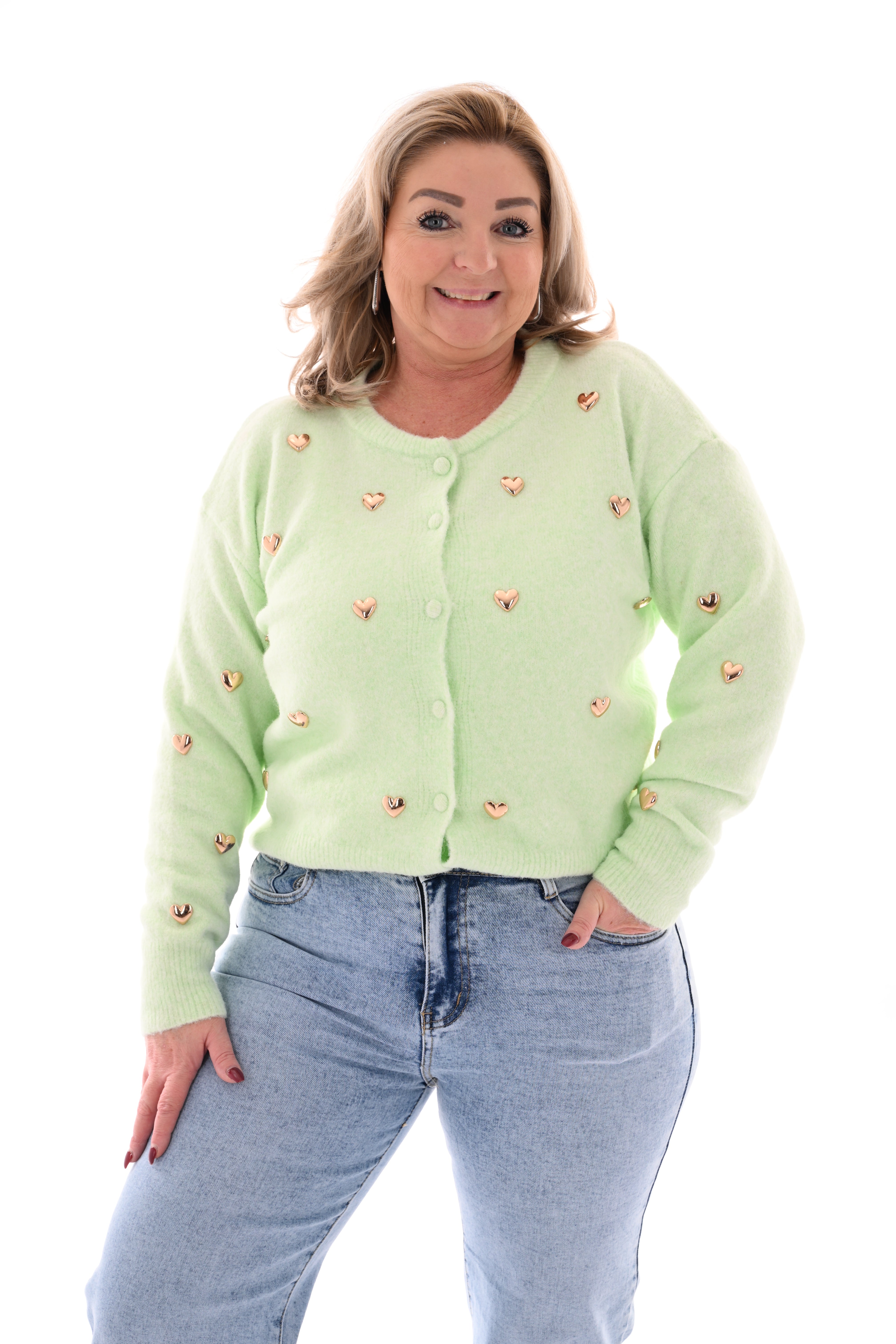 Vest hartjes lichtgroen