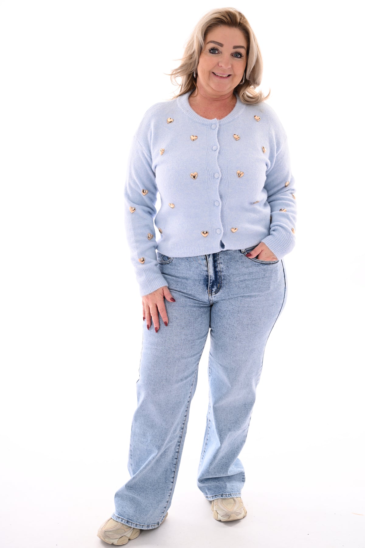 Vest hartjes lichtblauw