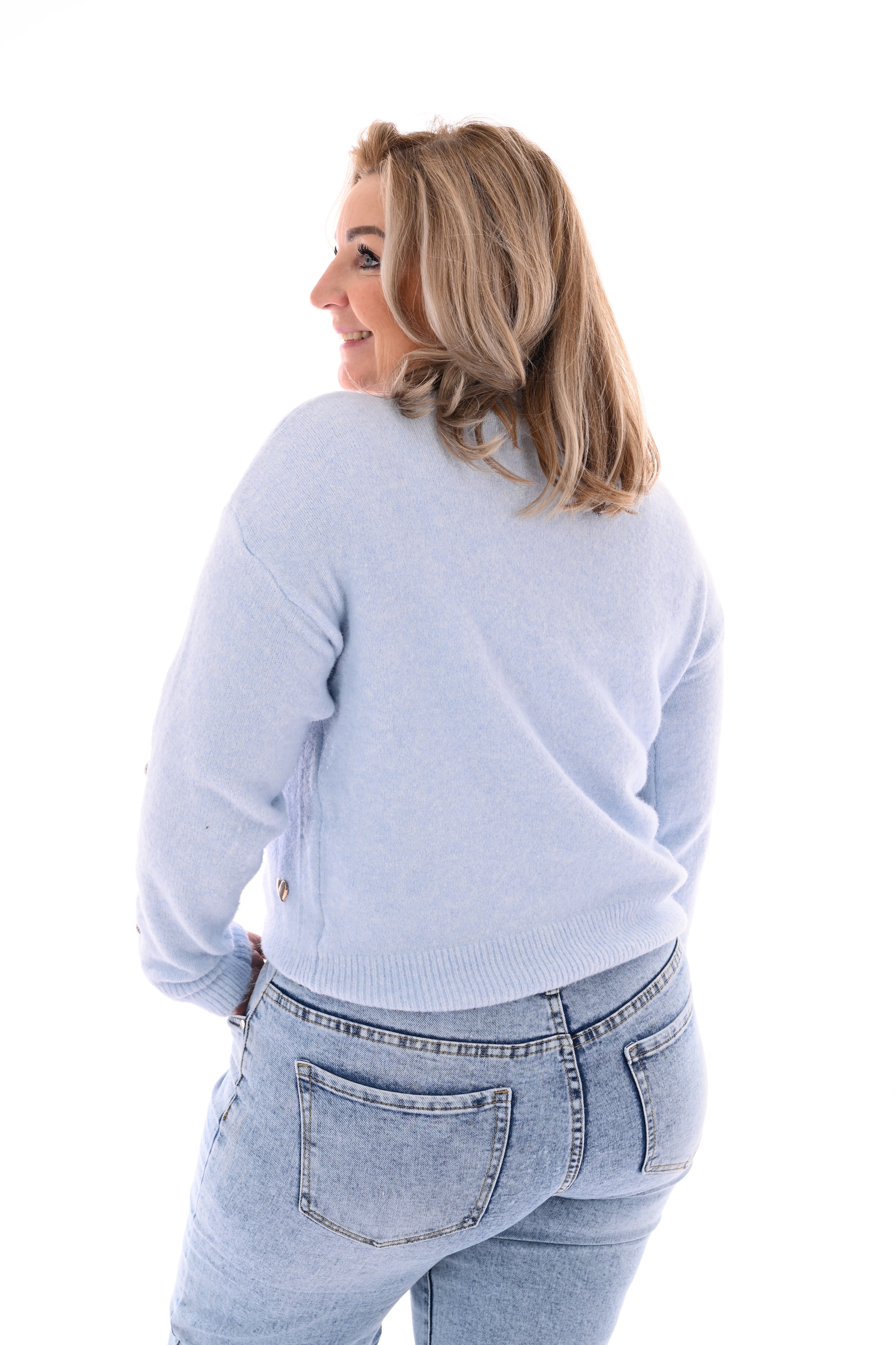 Vest hartjes lichtblauw