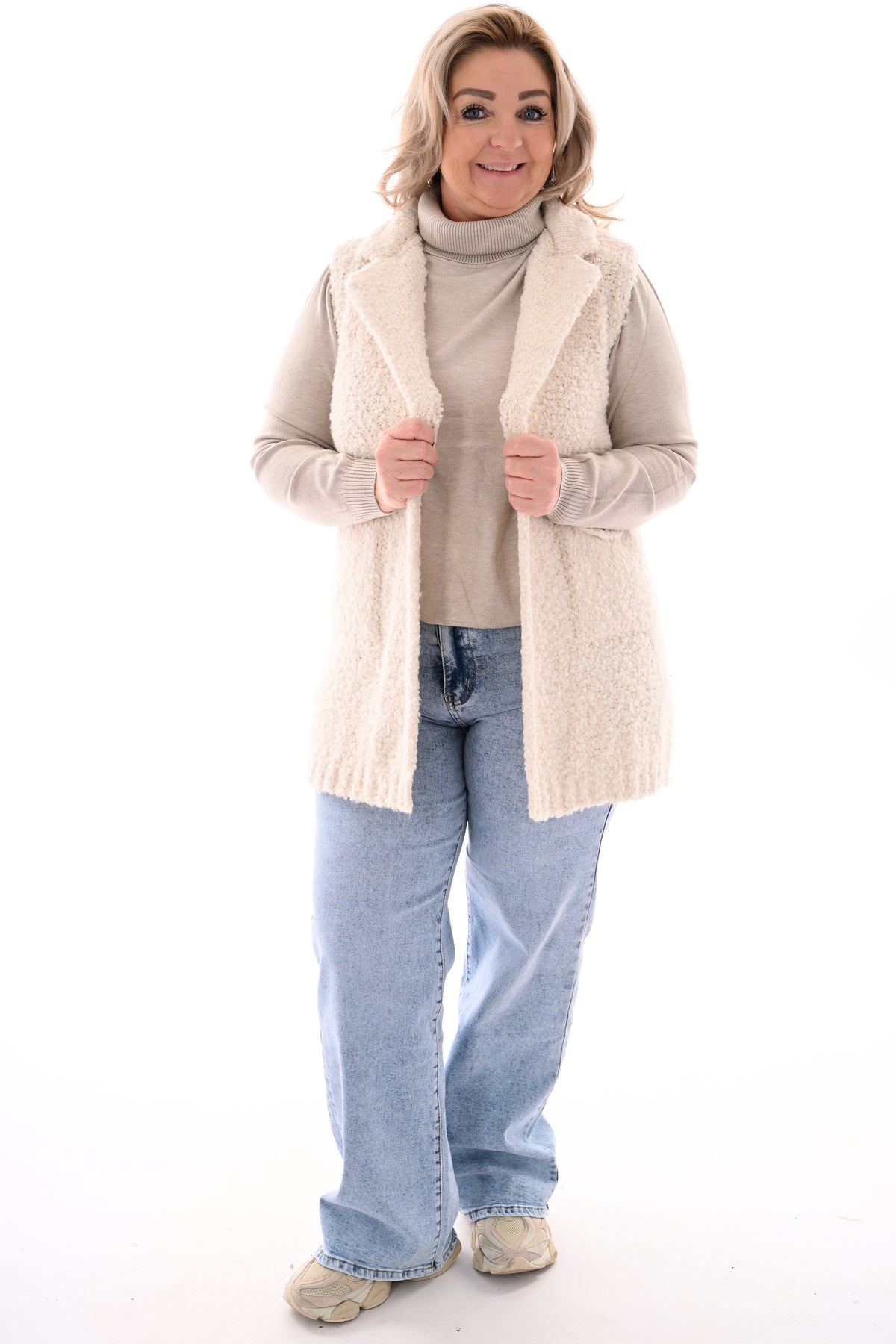 Gilet boucle roomwit