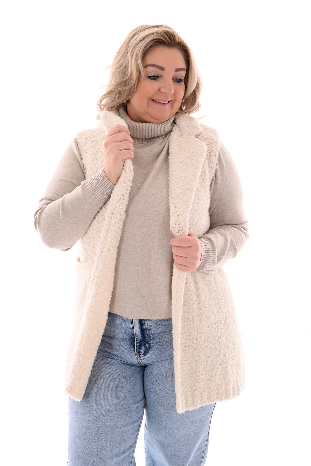 Gilet boucle roomwit