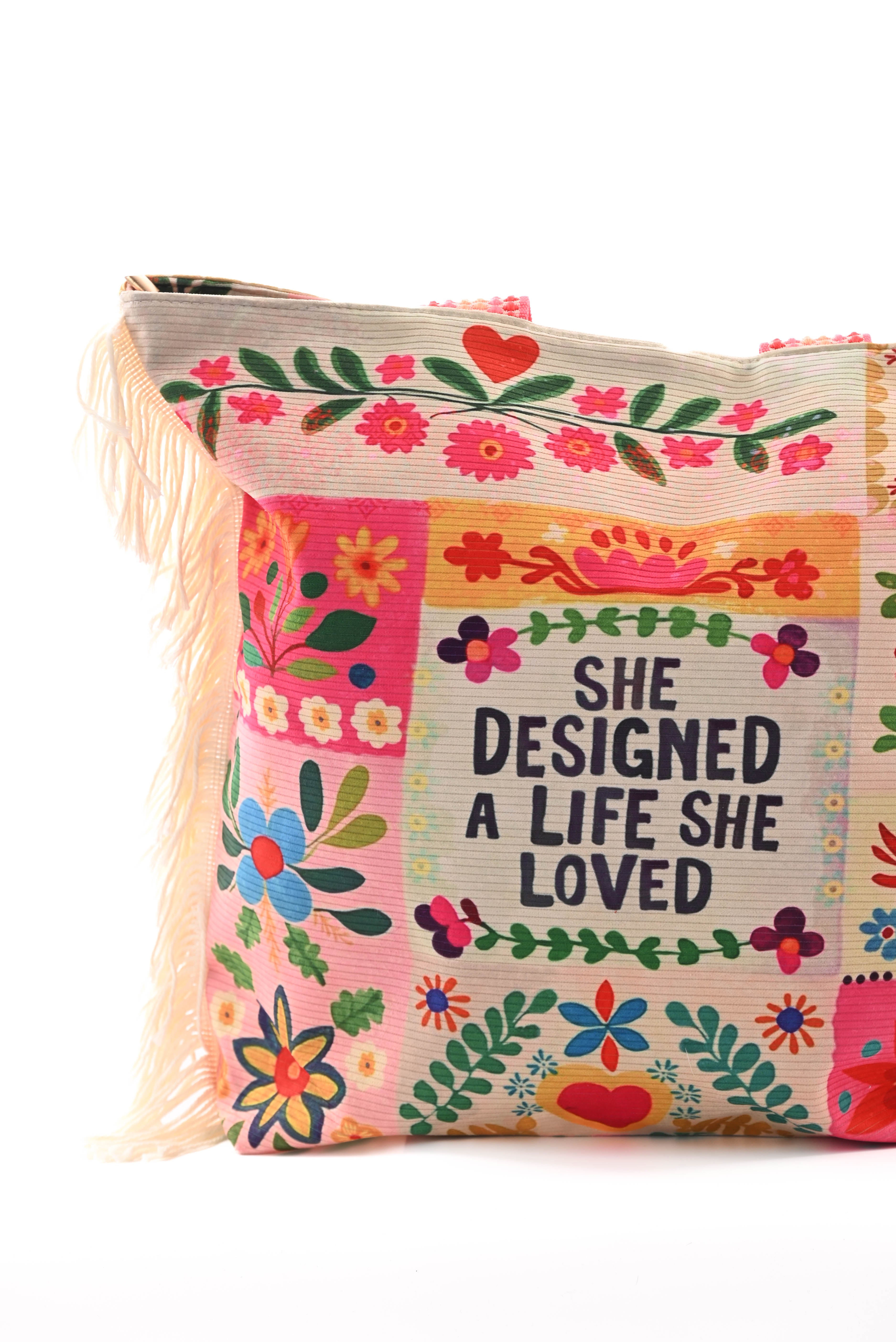 Strandtas print she designed