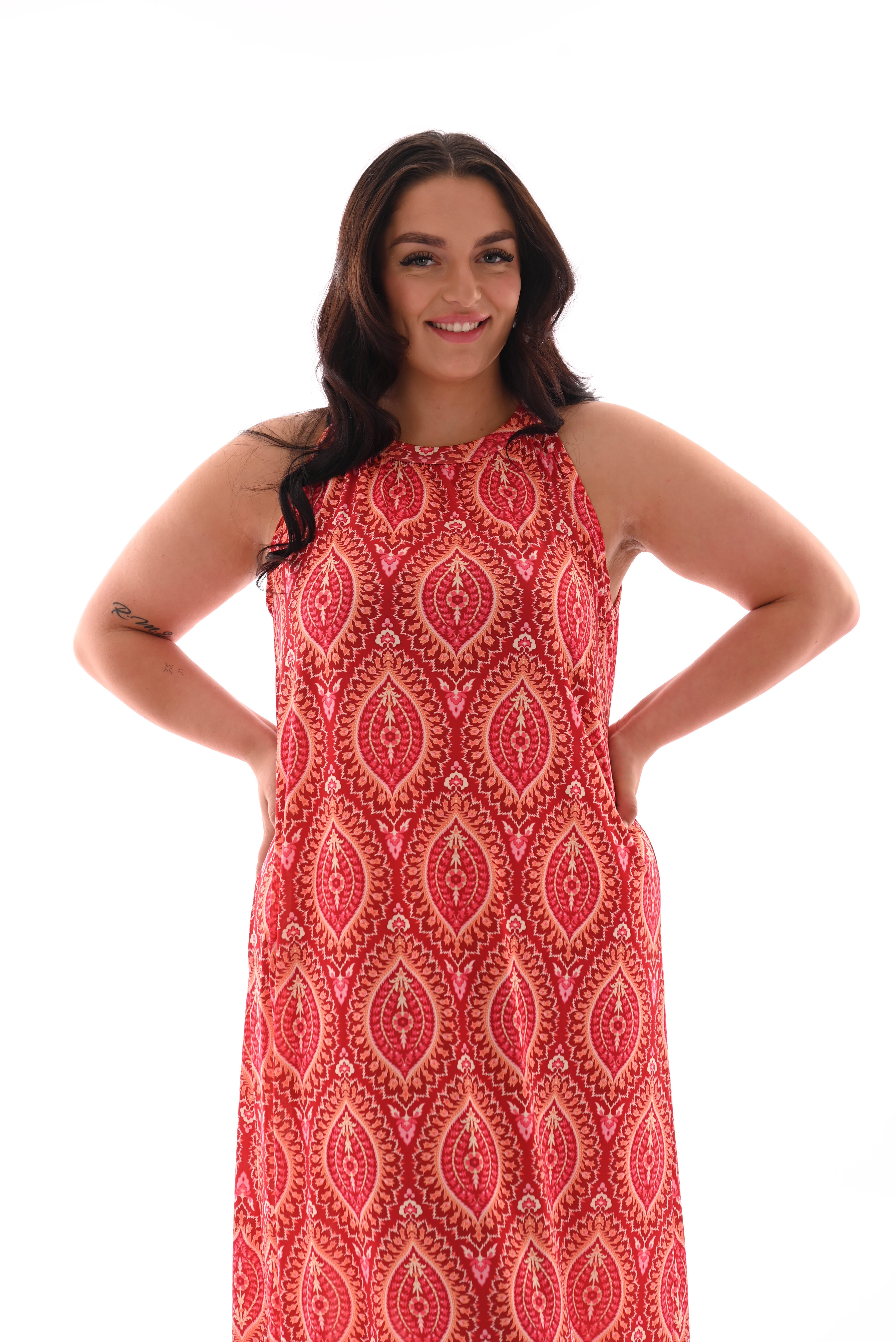 Halterjurk paisley lang paisley brick