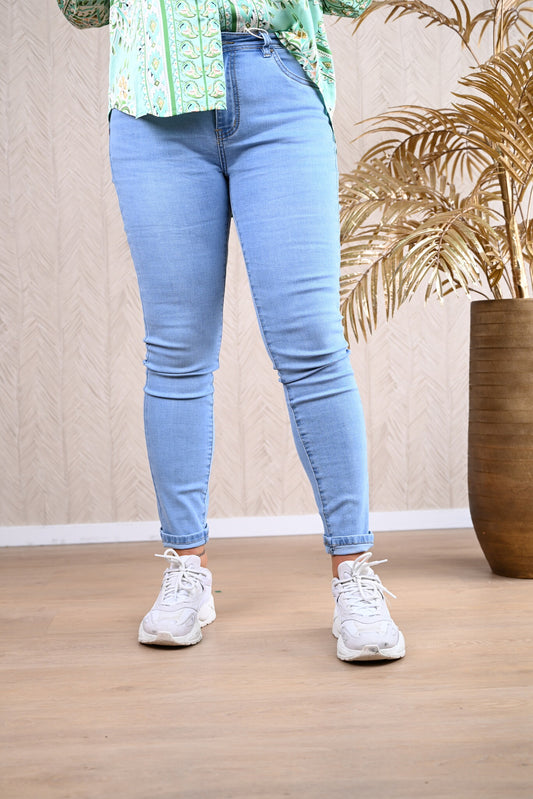Norfy skinny jeans basic lichte wassing blauw