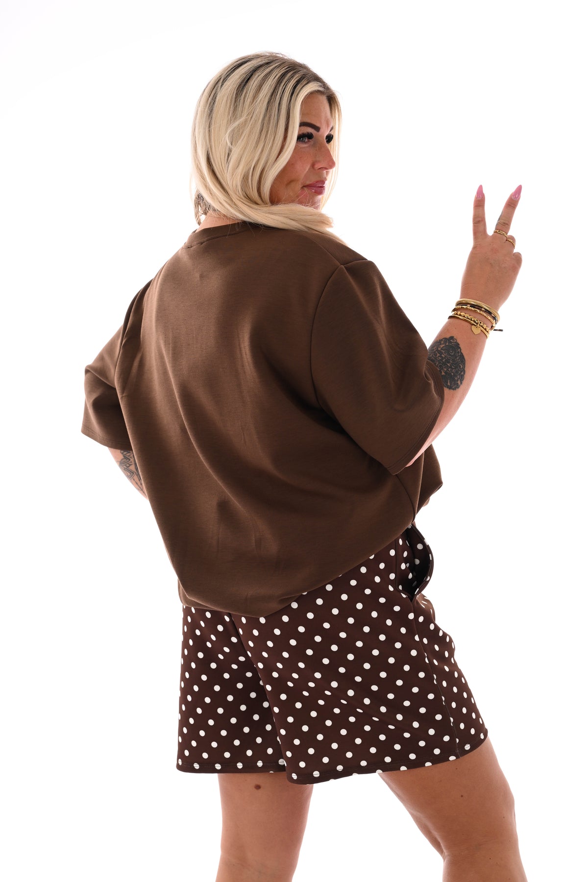 Twinset dots donkerbruin