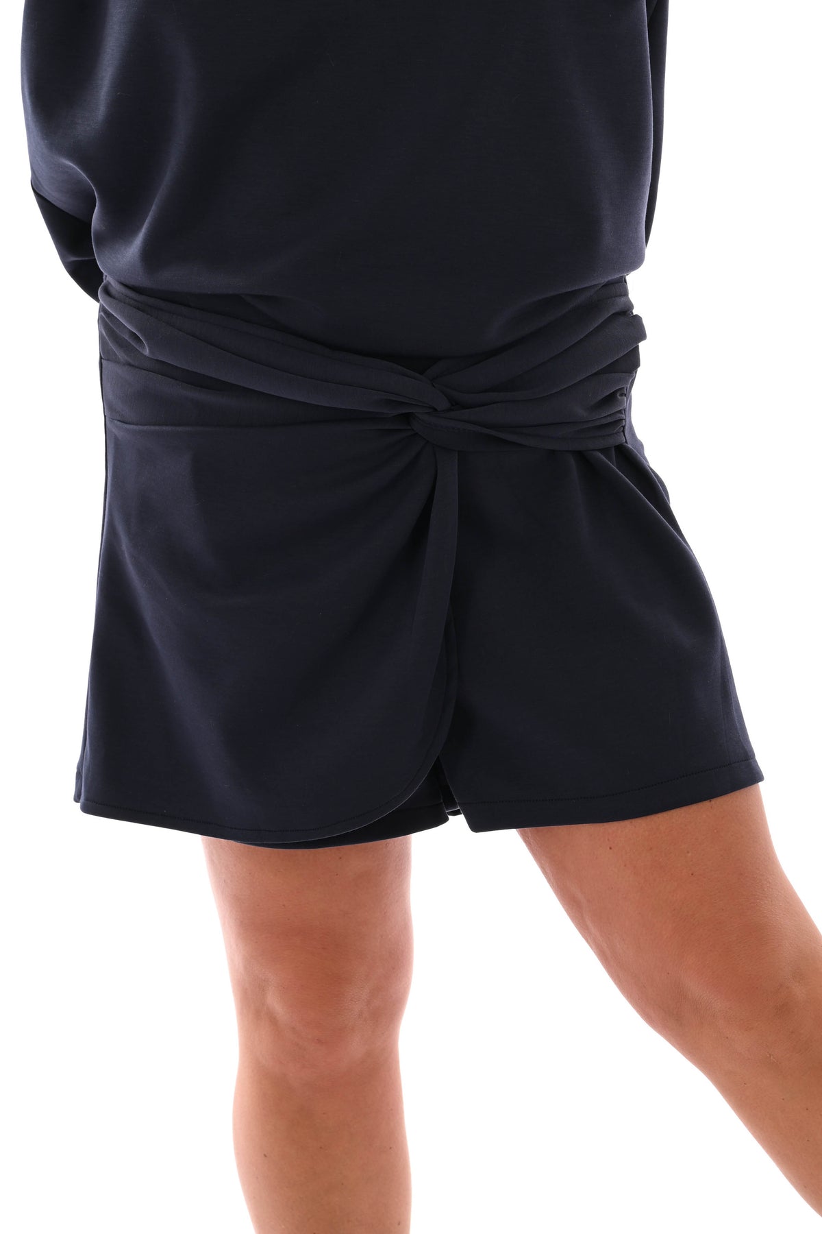 Twinset skort en korte pofmouwen uni marineblauw