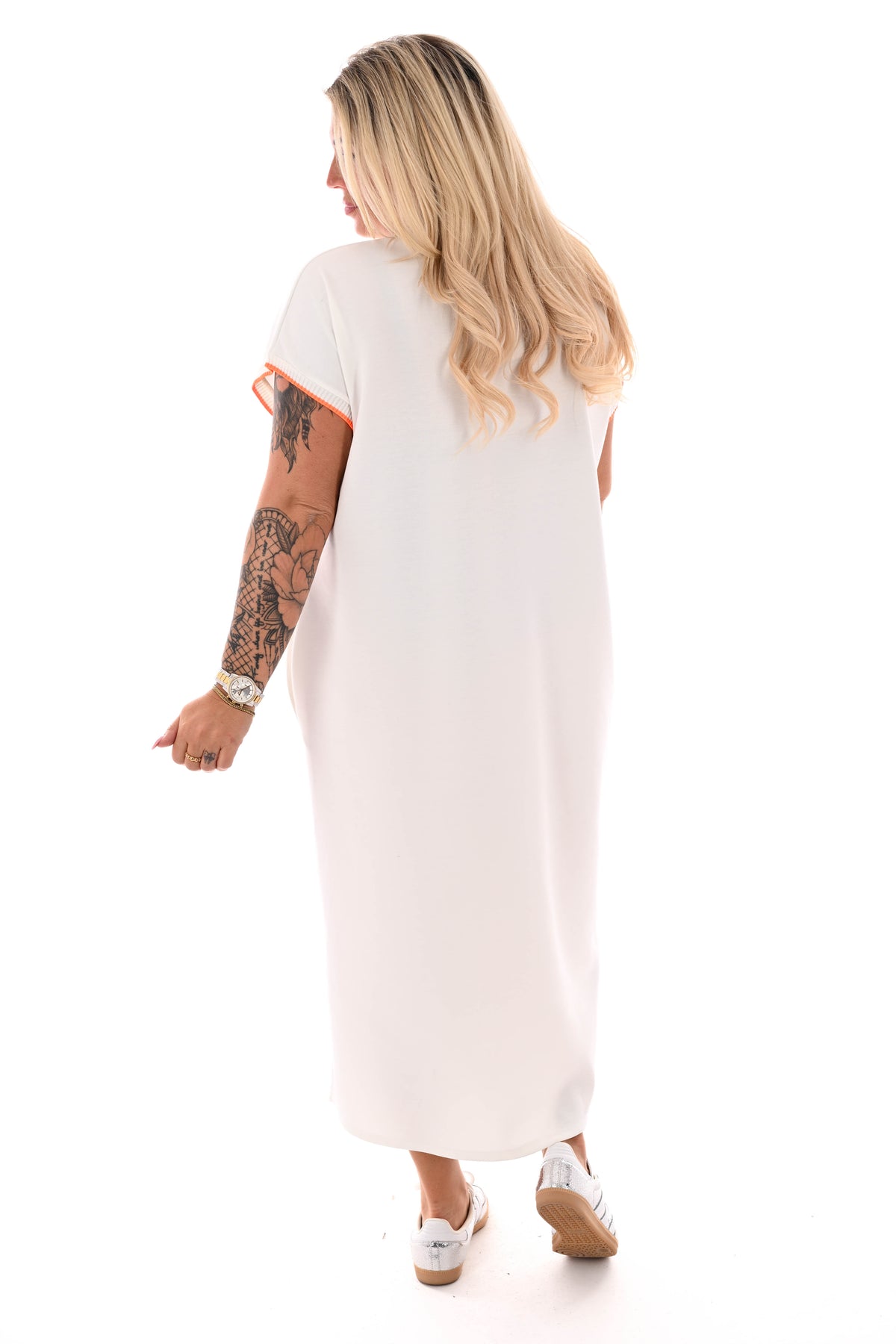 Lange sweaterdress v-hals Ciao Bella roomwit