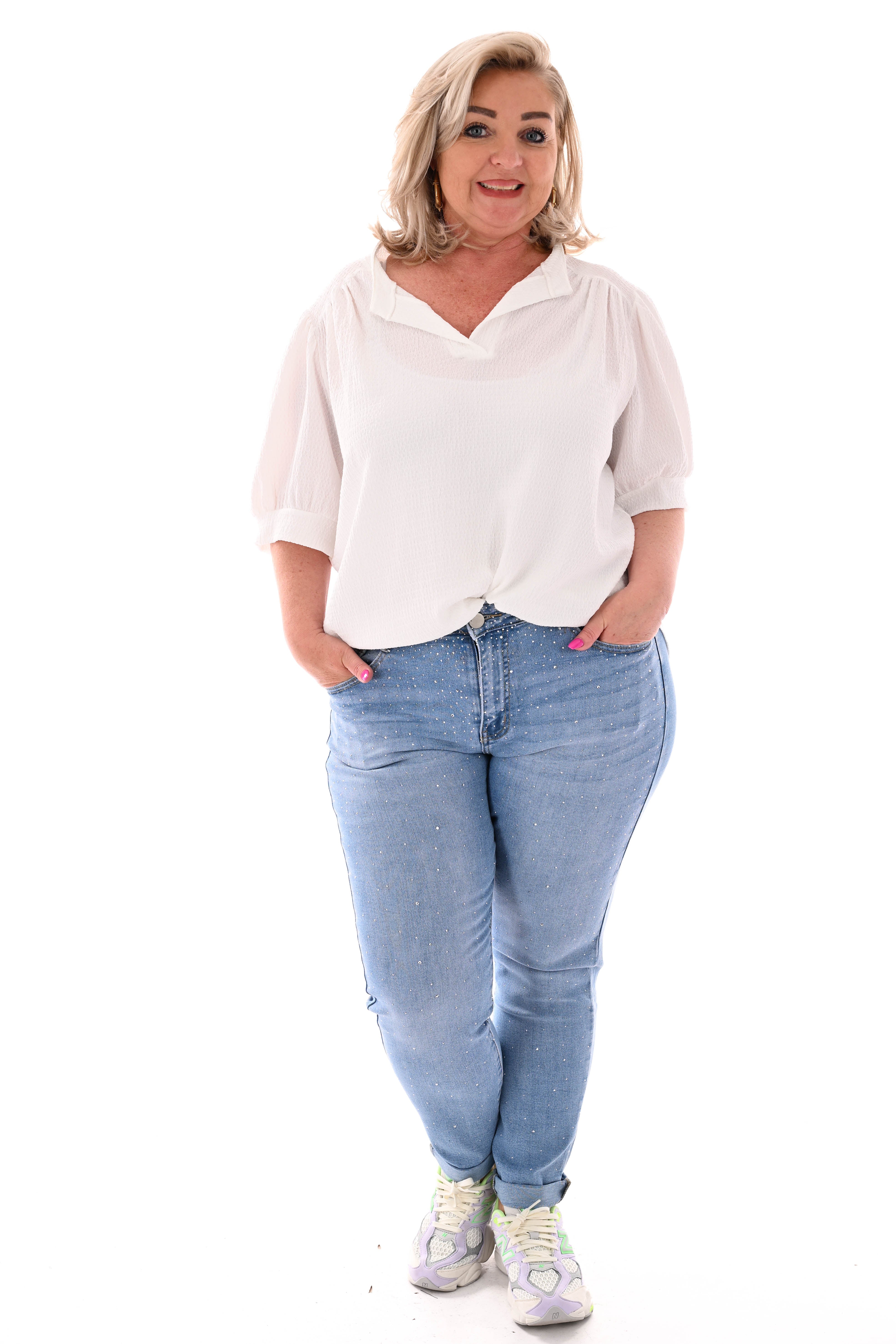 G-smack momfit kleine strass blauw