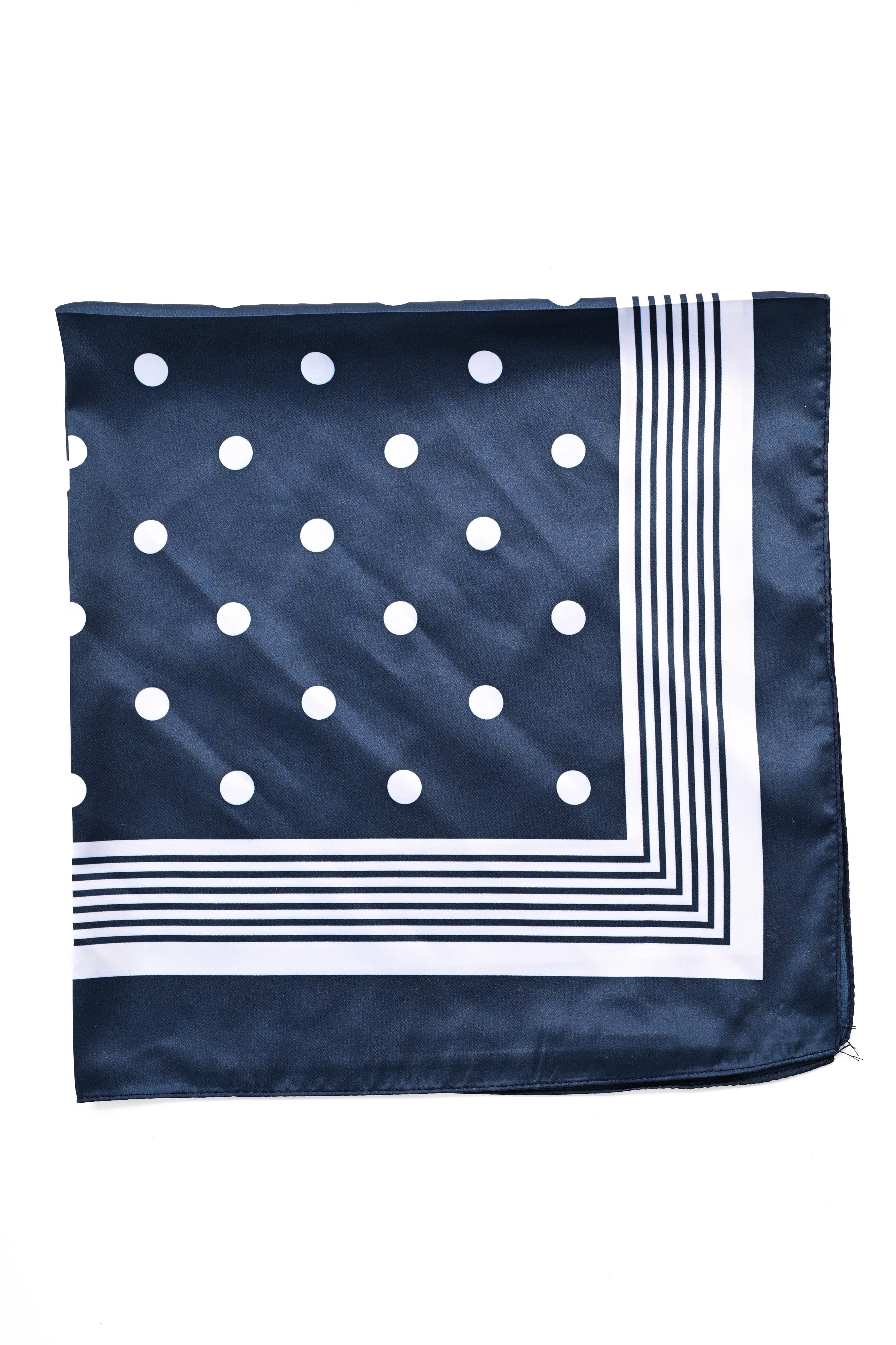 Kort sjaaltje grote dots marineblauw