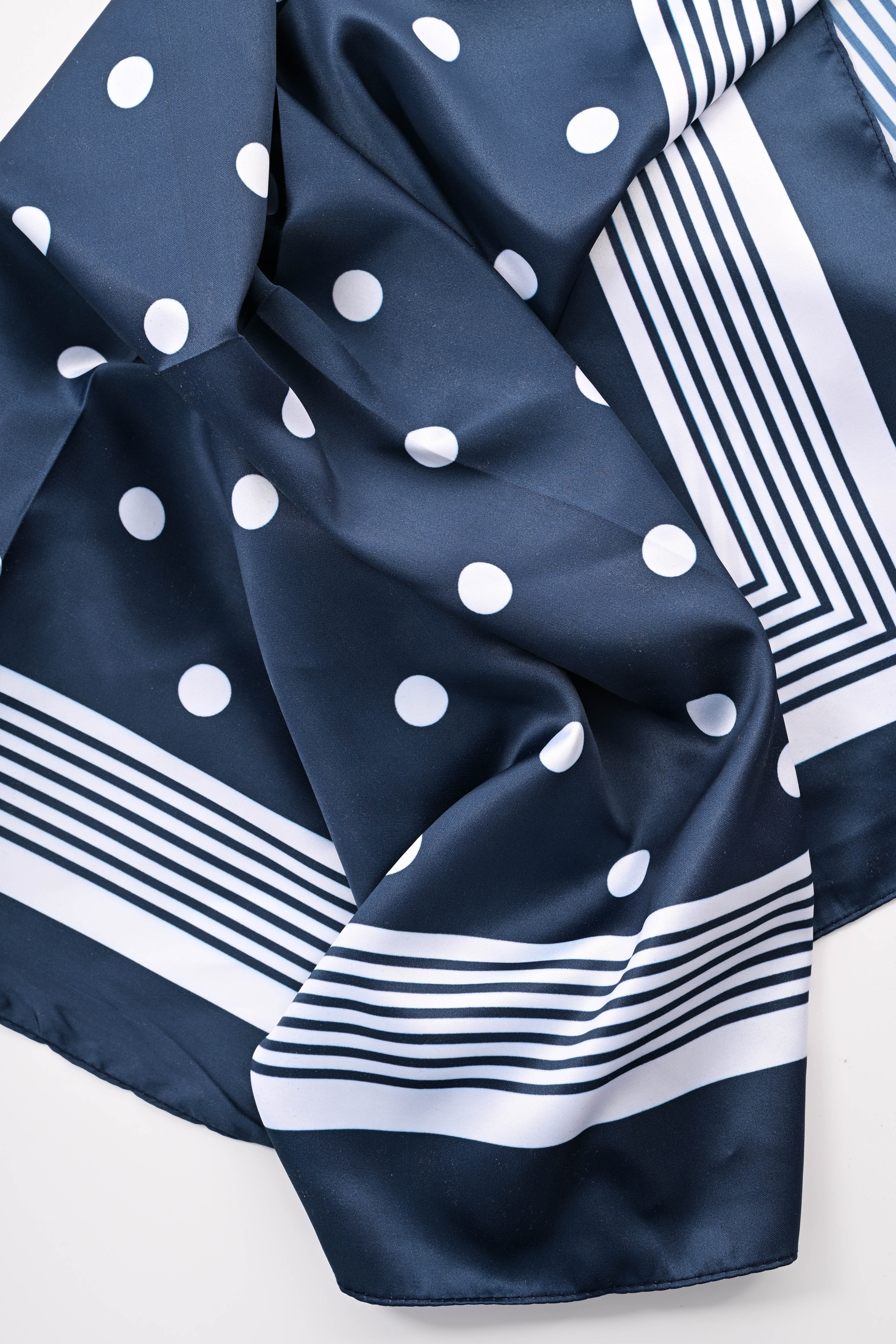 Kort sjaaltje grote dots marineblauw