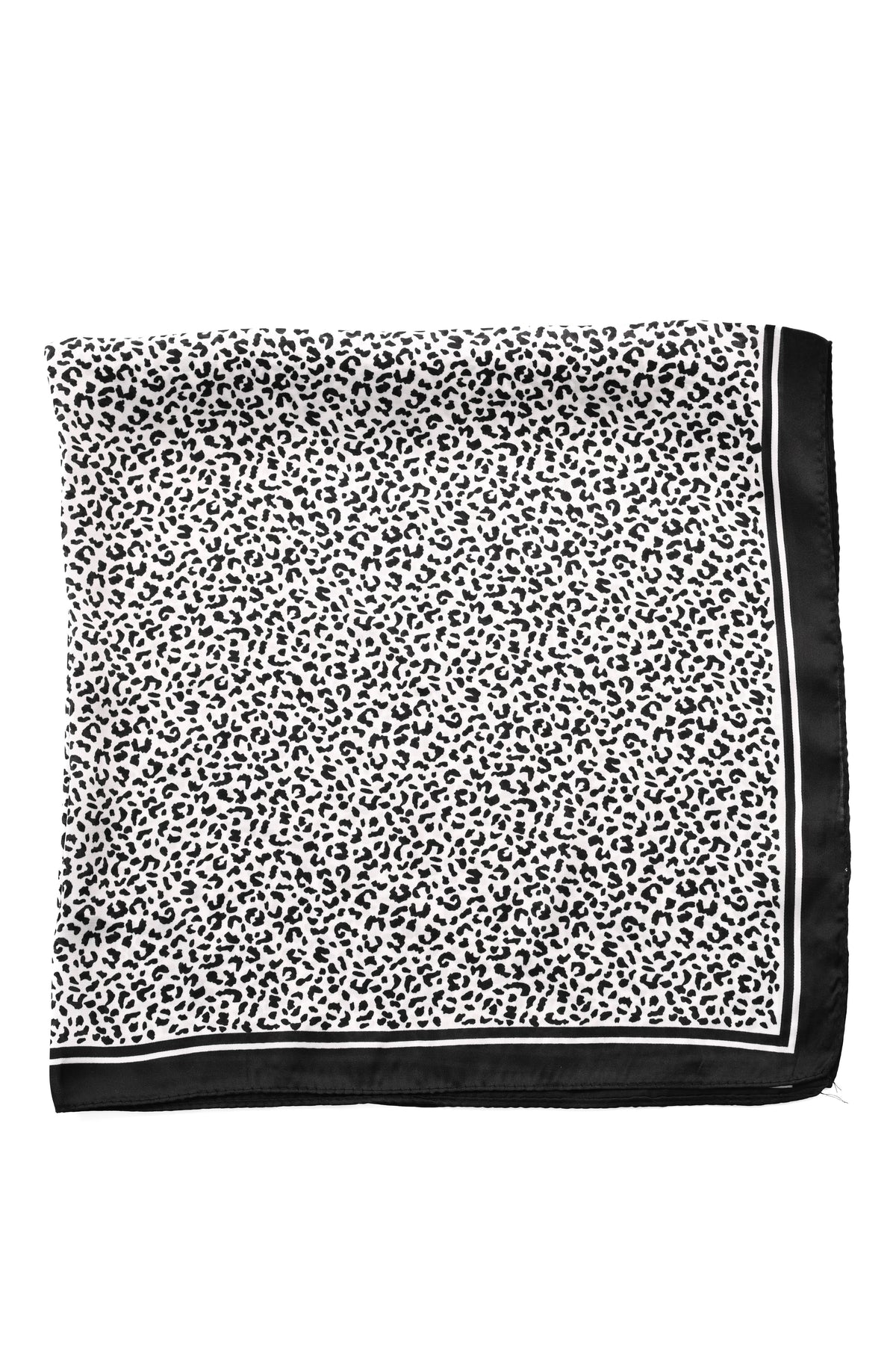 Kort sjaaltje kleine panterprint zwart/wit