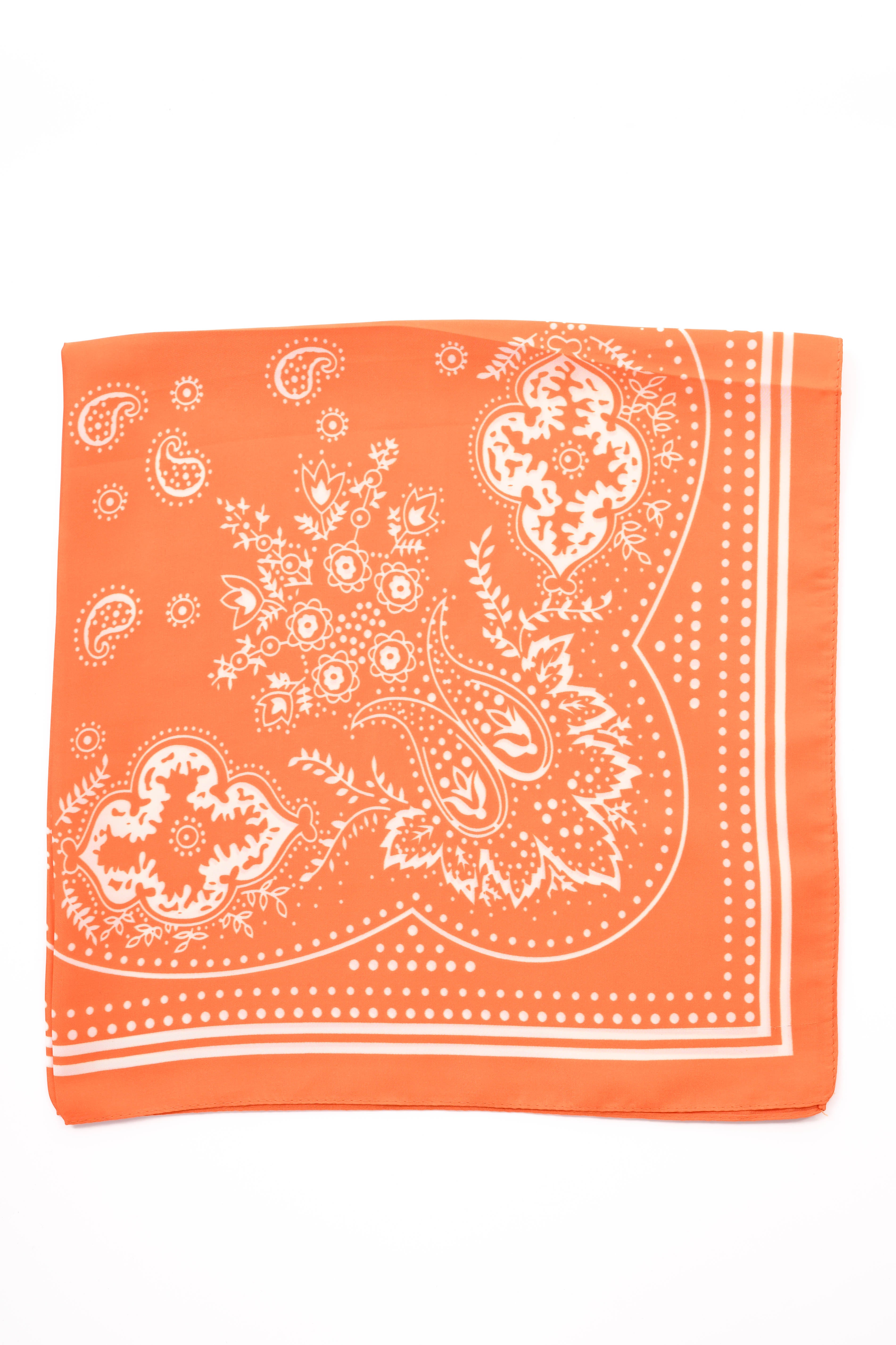 Kort sjaaltje paisley oranje
