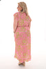 Omslag jurk roezel paisley lime/roze