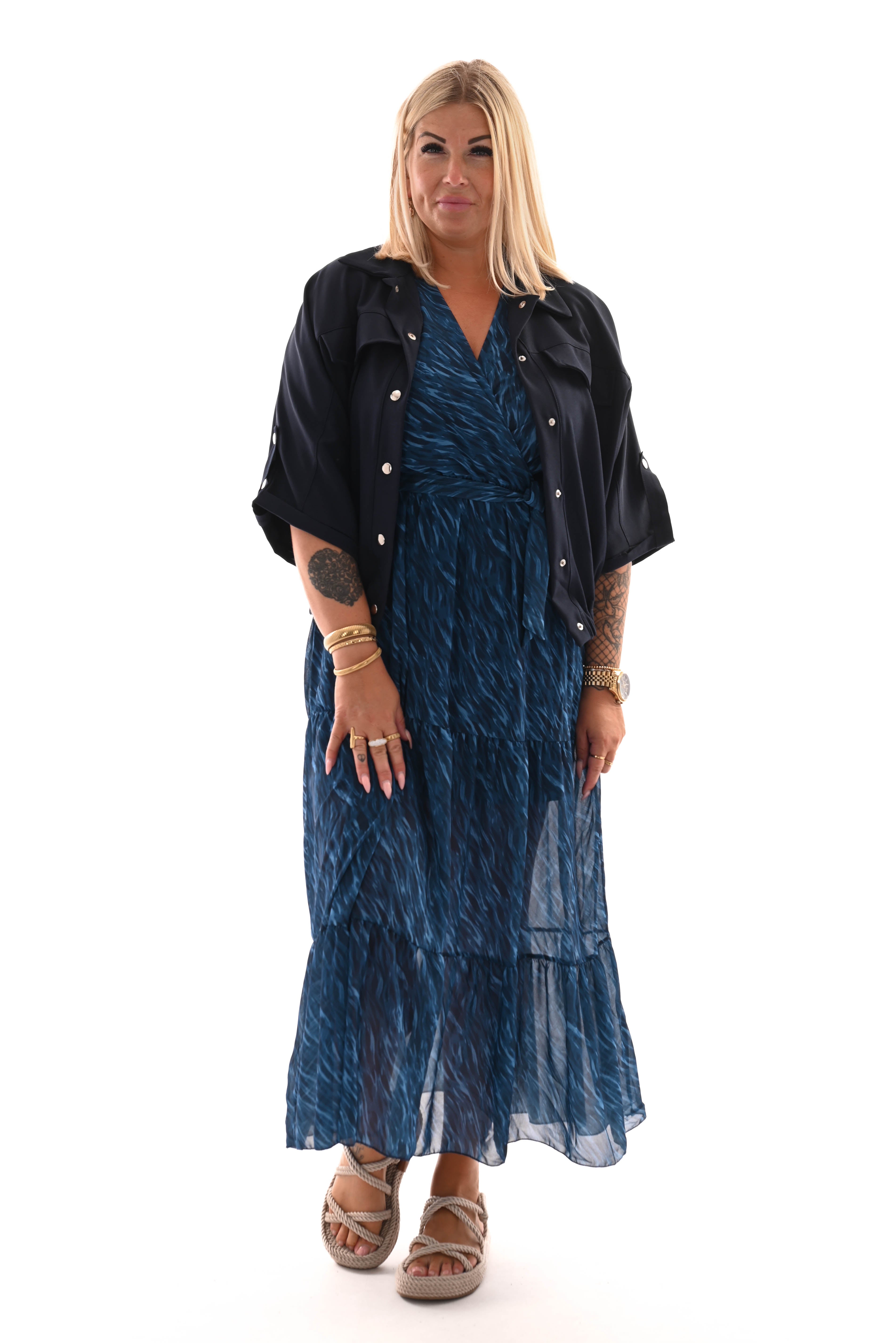 Bomber ophaalmouwen marineblauw