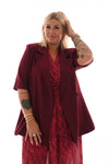 Blazer korte mouwen uni bordeaux