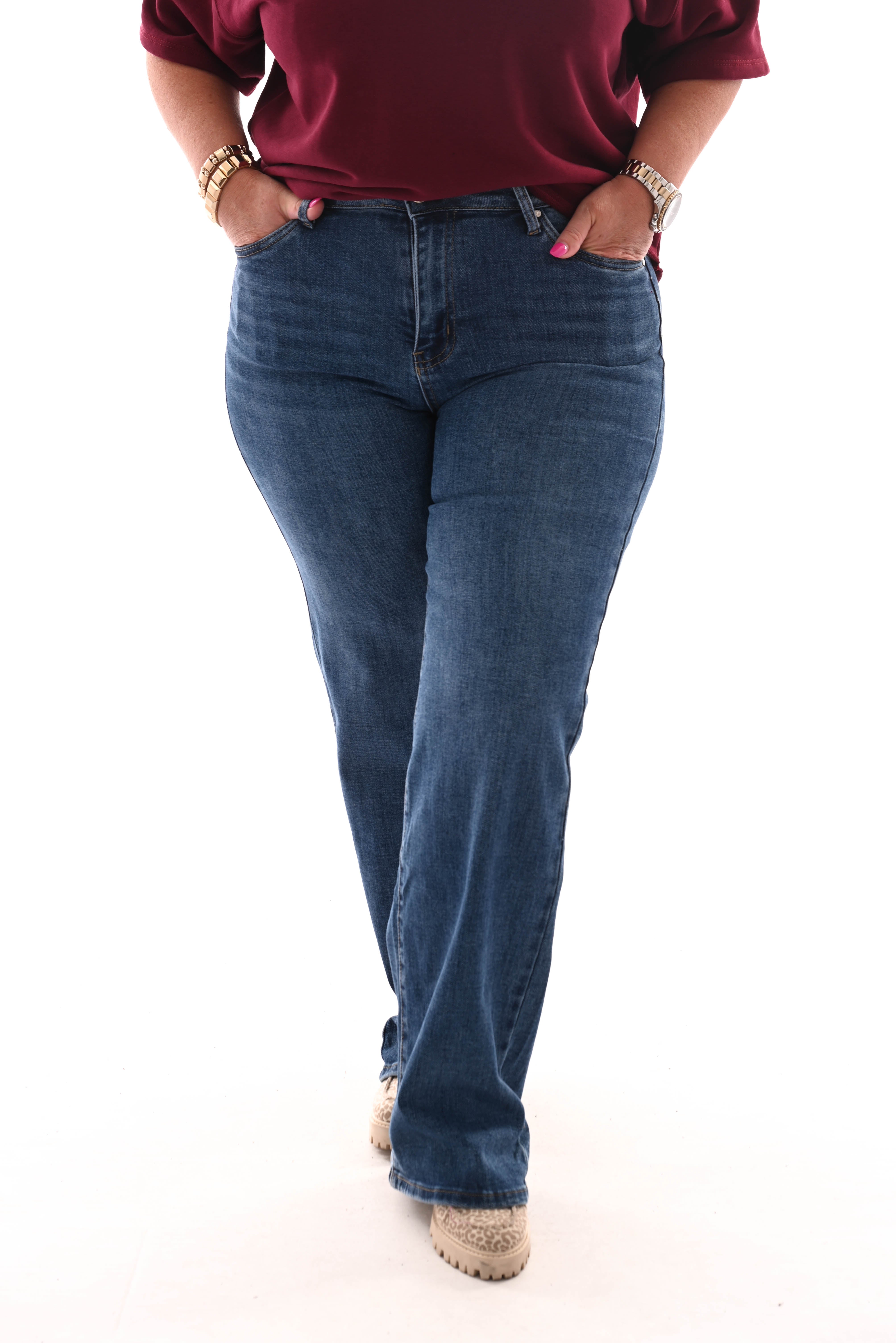 Goodies jeans wide leg middenblauw