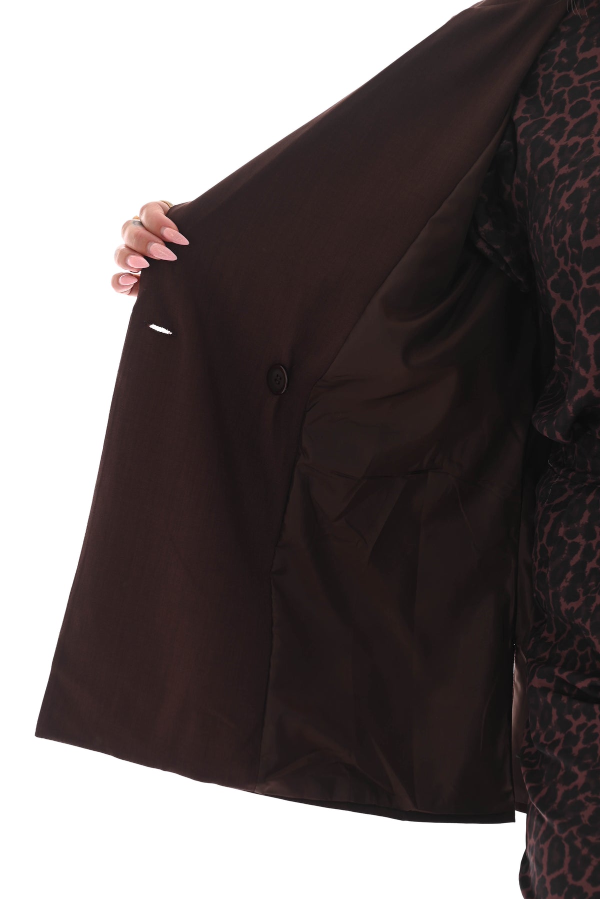 Blazer korte mouwen uni bruin