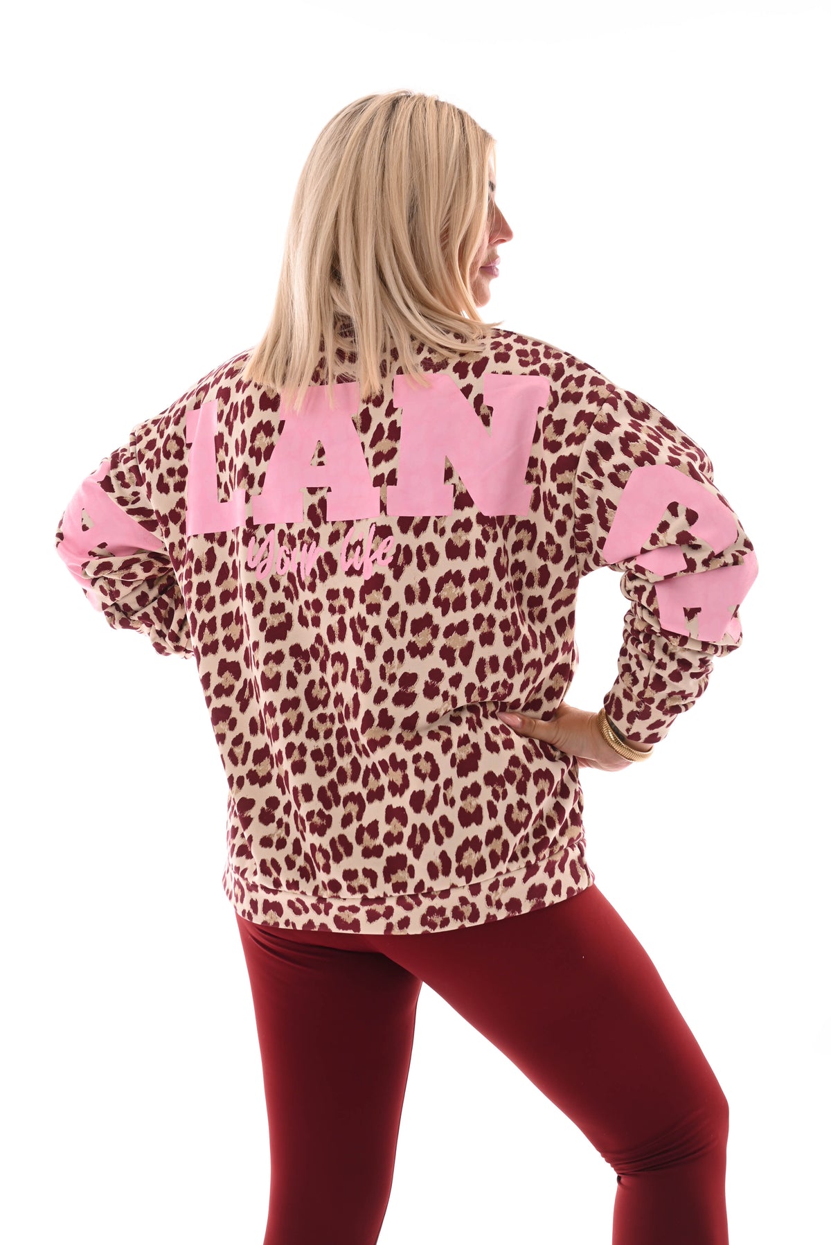 Sweater panterprint Balance bordeaux