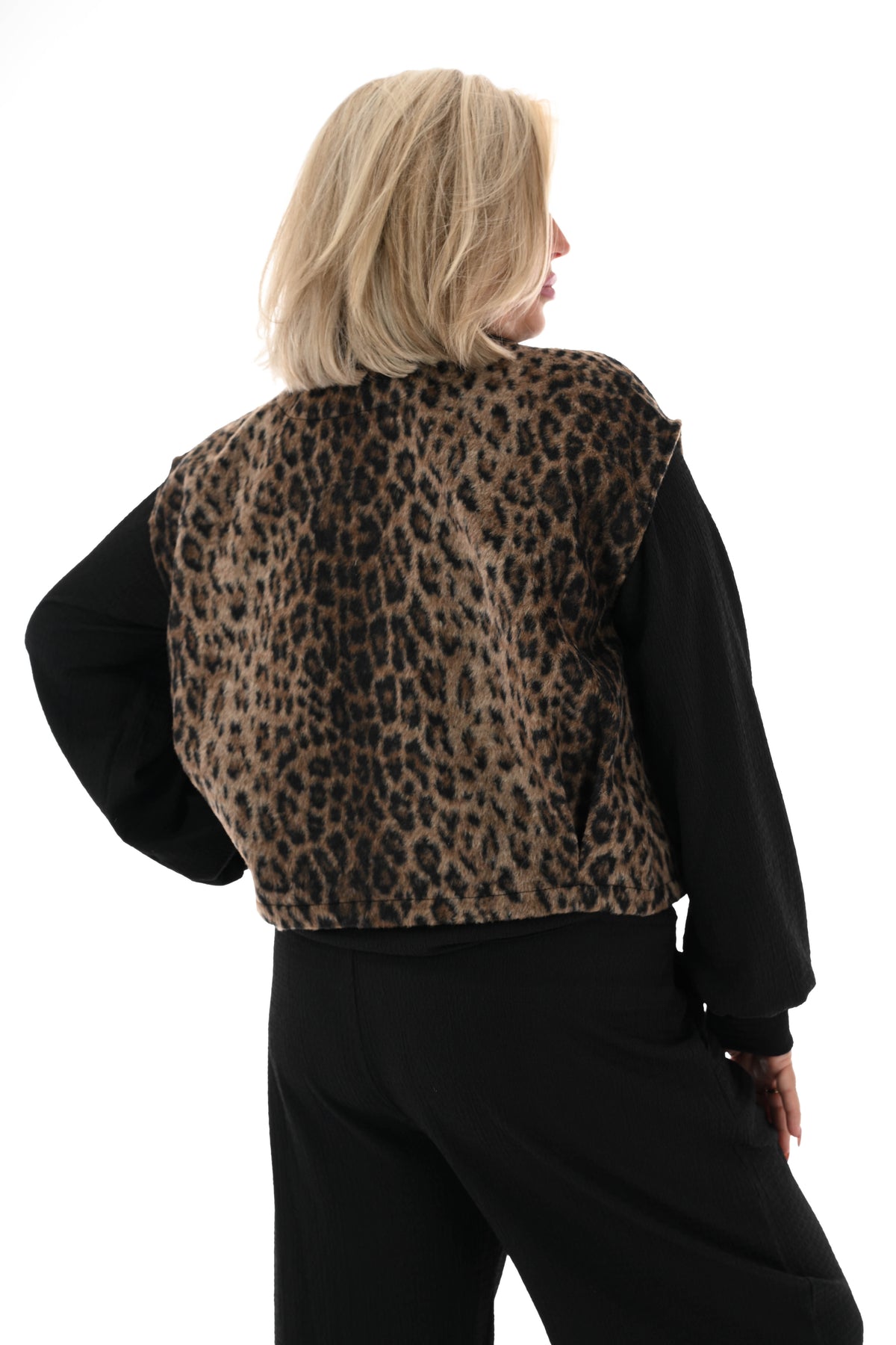 Gilet panterprint bruin