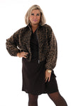 Korte panterprint bomber bruin