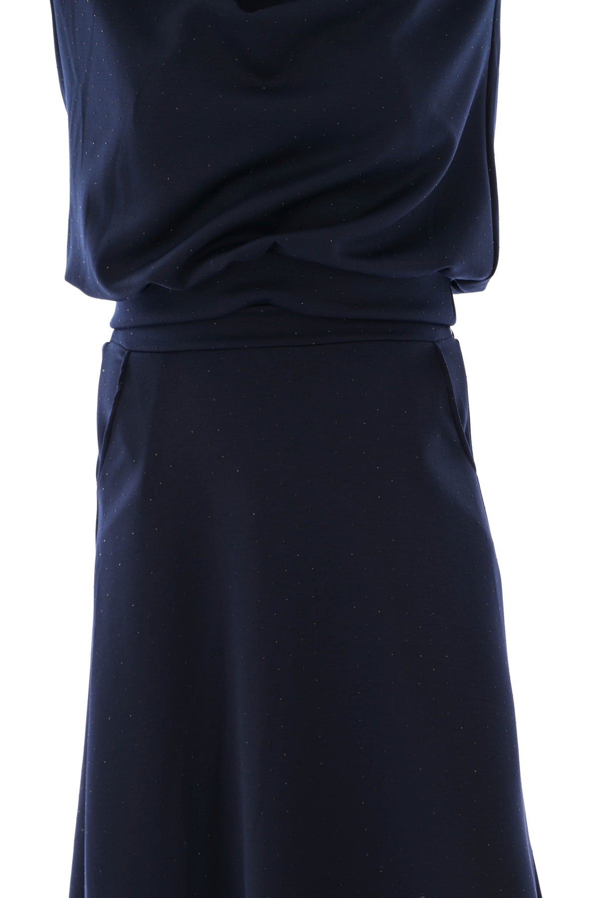 Tweedelig set sweater en rok strass marineblauw