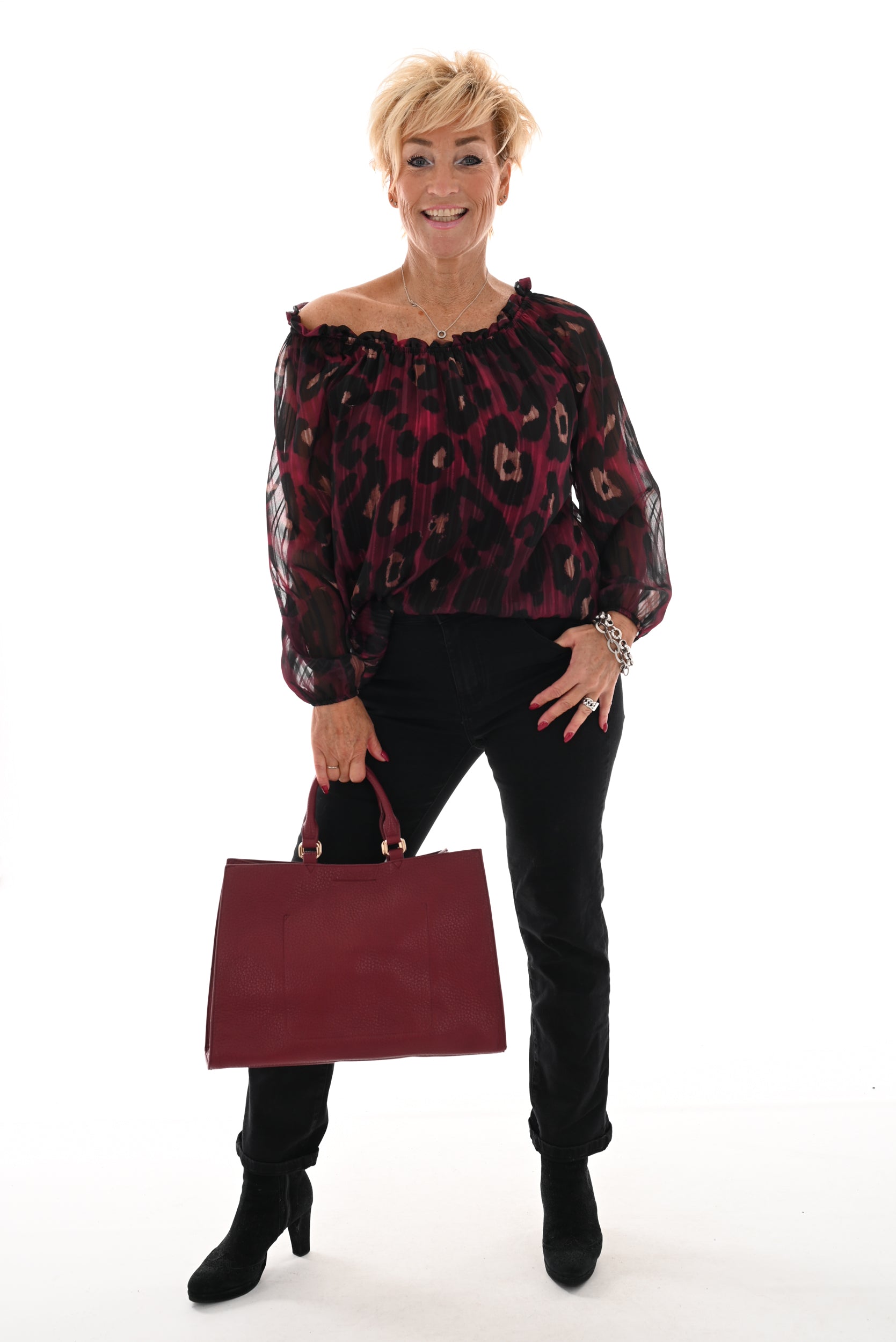 Panter top viscose bordeaux