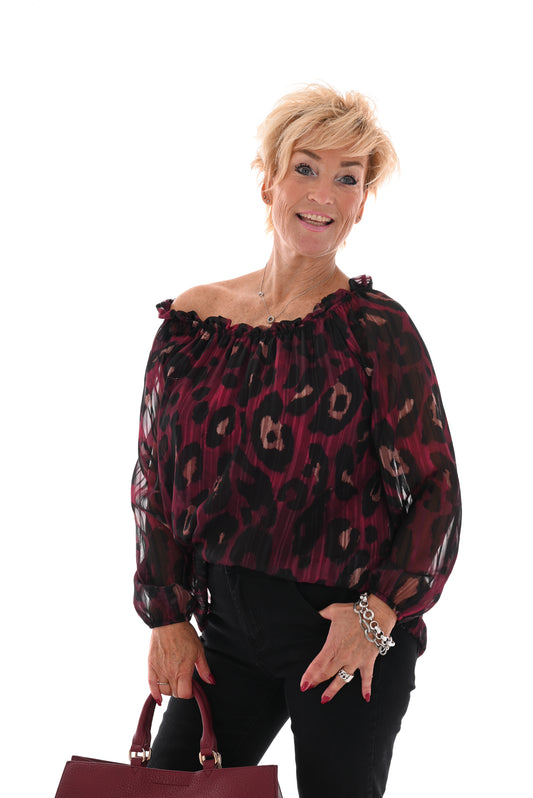 Panter top viscose bordeaux