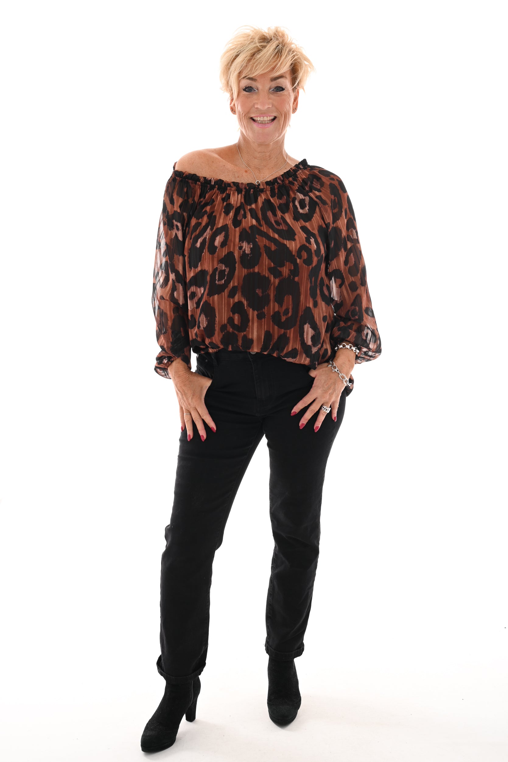 Panter top viscose camel