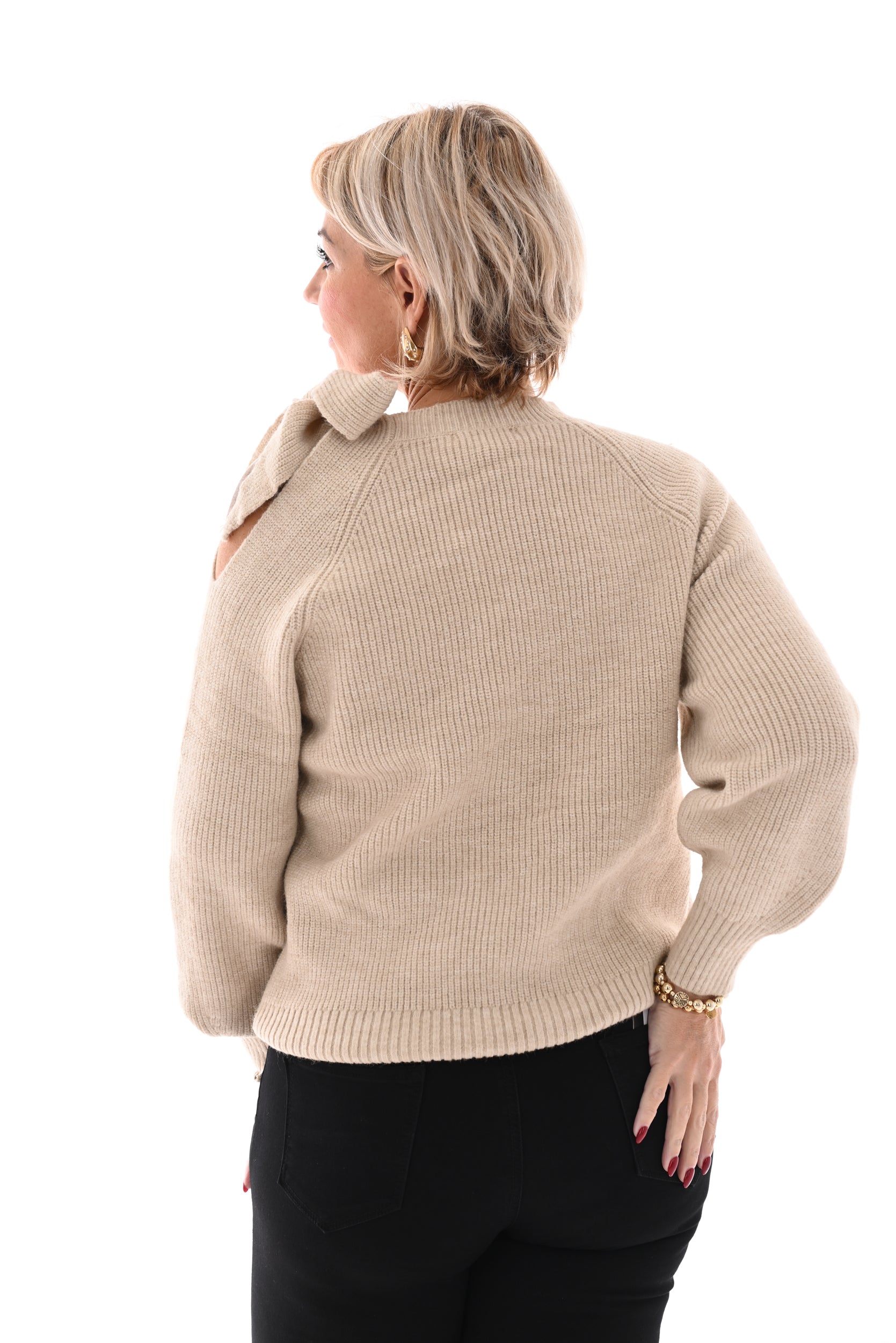 Knitted trui strik beige