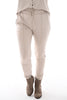 Travel broek met naad smalle pijp beige