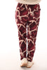 Travel broek giraffe print bordeaux